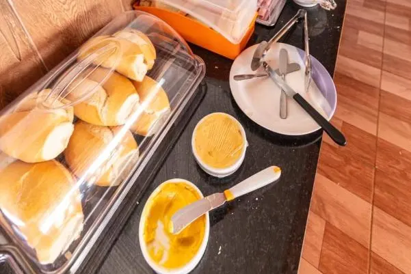 Café da manhã e refeições da pousada